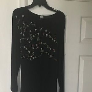 Black free-flow long rayon dress
